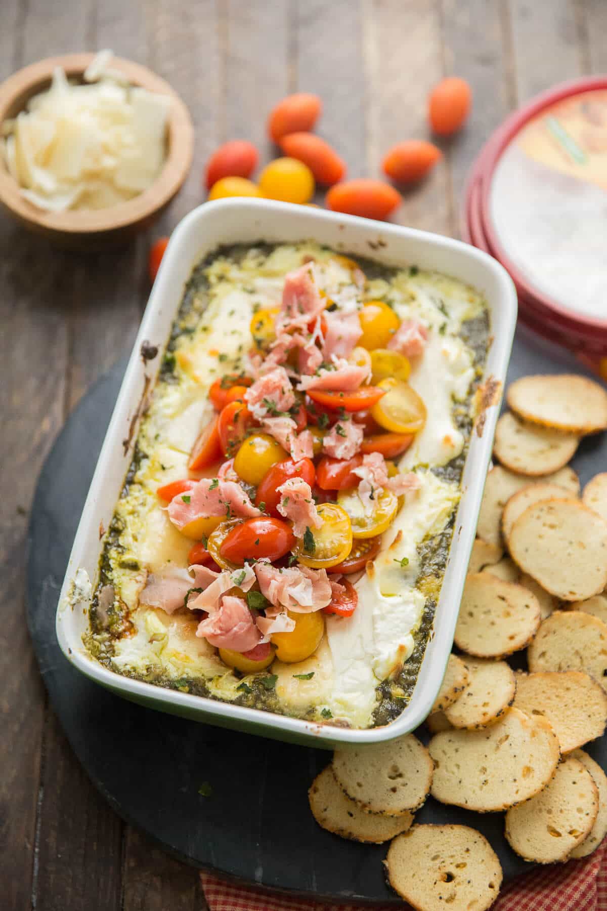 Hummus and Baked Goat Cheese Dip