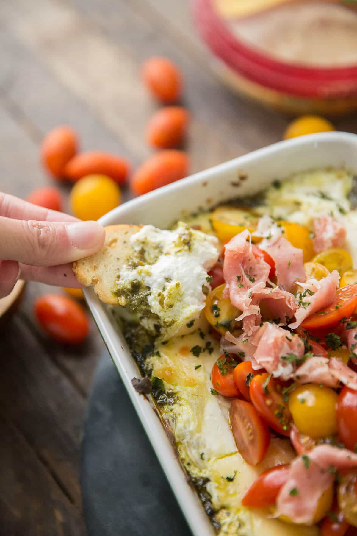 Hummus and Baked Goat Cheese Dip