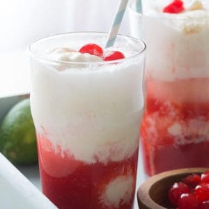 This cherry limeade float is different but delicious! You'l love the tangy sweet flavor!