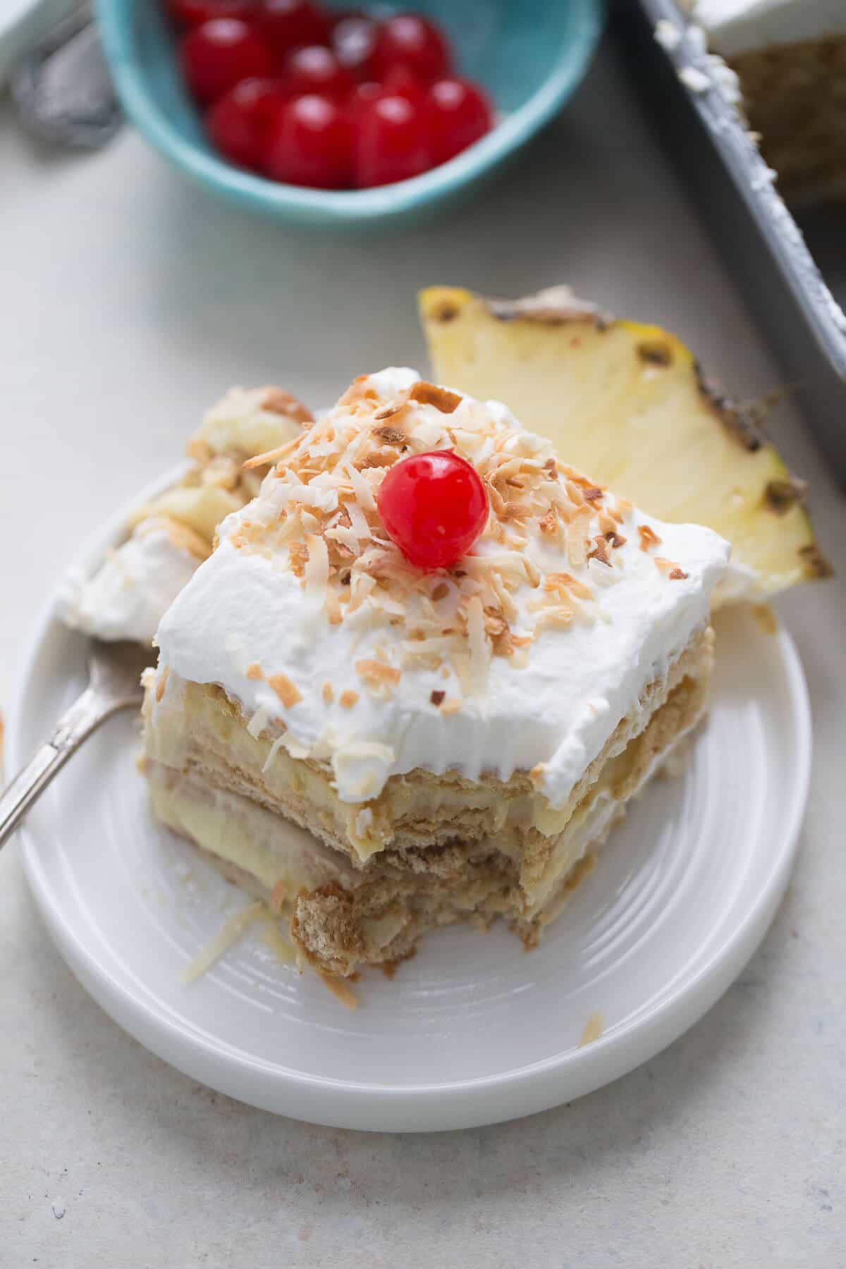 Pina Colada Ice Box No Bake Cake LemonsforLulu Pina Colada Ice Box No Bake Cake LemonsforLulu