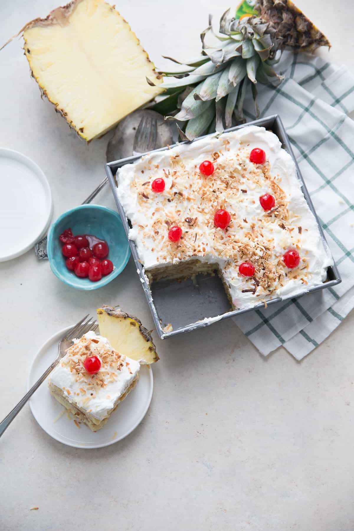 Pina Colada Ice Box No Bake Cake