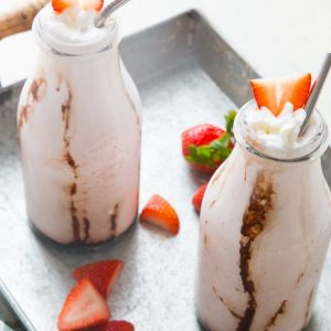 Strawberry milkshakes make everything better, so does a little bourbon!