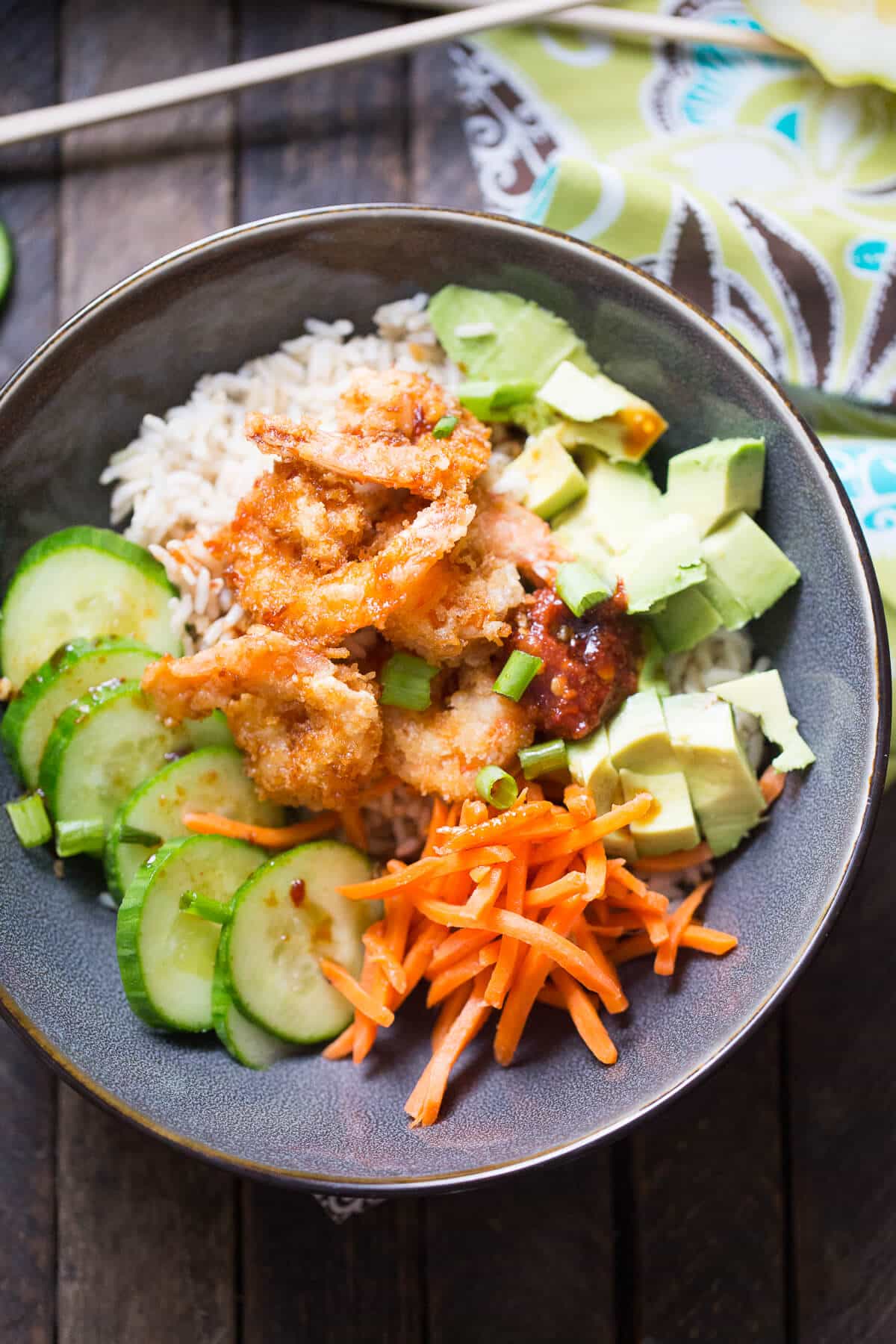 Breaded Shrimp Sushi Bowls {Lemons for Lulu}