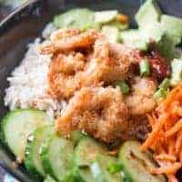 Breaded Shrimp Sushi Bowl