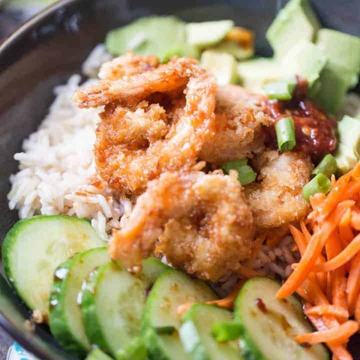 Breaded Shrimp Sushi Bowl