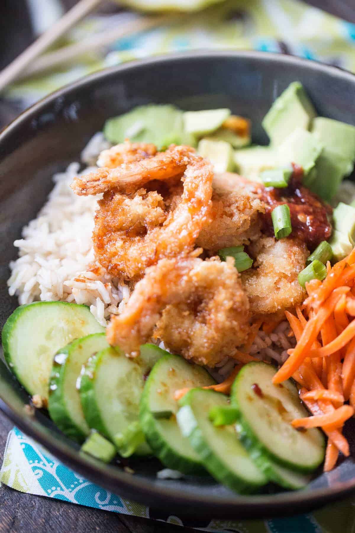 Breaded Shrimp Sushi Bowl | LemonsforLulu.com