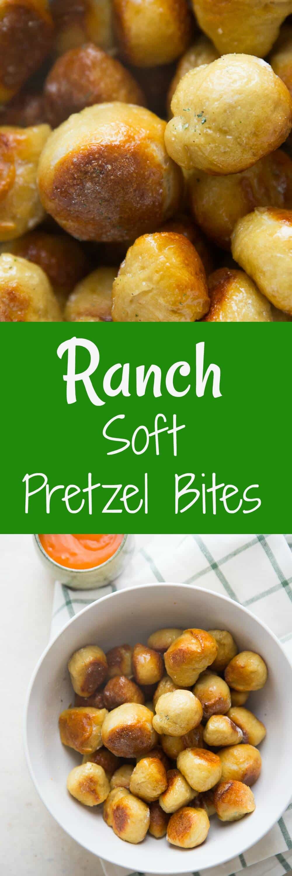 Soft pretzels can be made at home and they are so easy it's embarrassing! Coat them in butter and ranch seasoning and serve them with Buffalo sauce! Be warned, they are totally addicting!