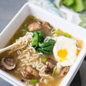This Ramen Noodle Soup could replace chicken noodle soup as the most comforting soup in the world! The broth is full bodied, the ingredients simple and the process fast and easy!