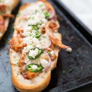 Friends and family are going to love this BBQ Chicken Pizza Sub! This fun recipe is perfect for game-day or Friday night pizza night!