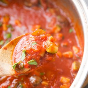 There is something extremely comforting about a good bolognese sauce. It is a hearty sauce, that is filling and feels so satisfying. This vegetarian version has wholesome goodness and unbeatable flavor!