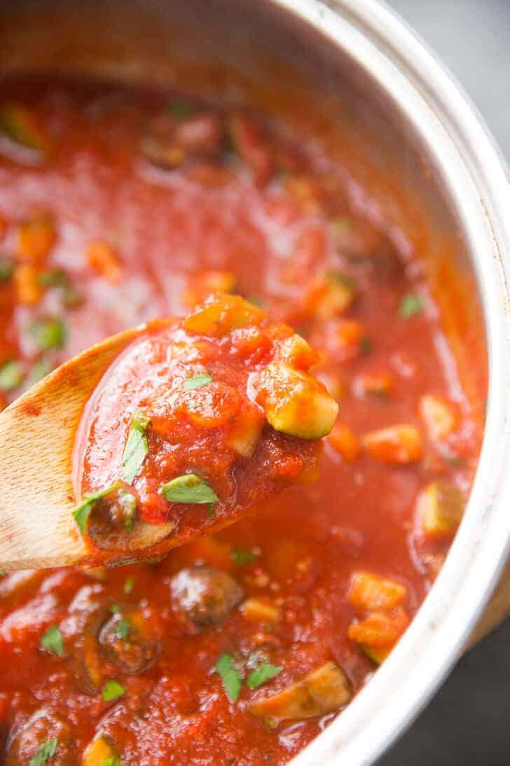 There is something extremely comforting about a good bolognese sauce. It is a hearty sauce, that is filling and feels so satisfying. This vegetarian version has wholesome goodness and unbeatable flavor!
