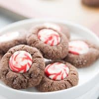 Chocolate thumbprint cookies with Hersey Kisses