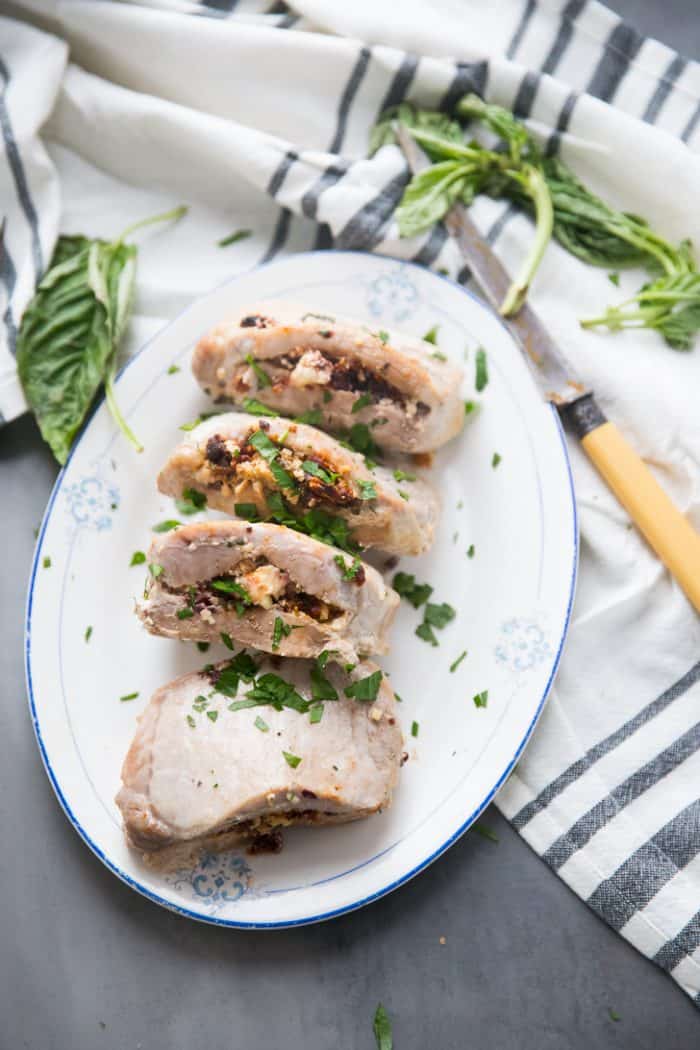 mediterranean stuffed pork chop recipe