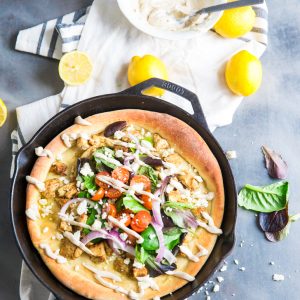 Skillet pizza with chicken