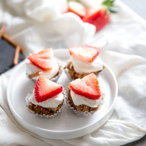 Strawberry Pretzel Bites on white plate
