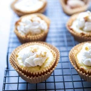 Banana cheesecake close up
