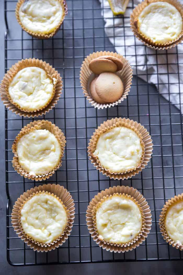 mini banana cheesecakes