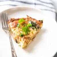 Spinach quiche slice