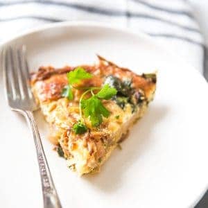 Spinach quiche slice