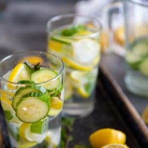 Cucumber Lemon Water two glasses