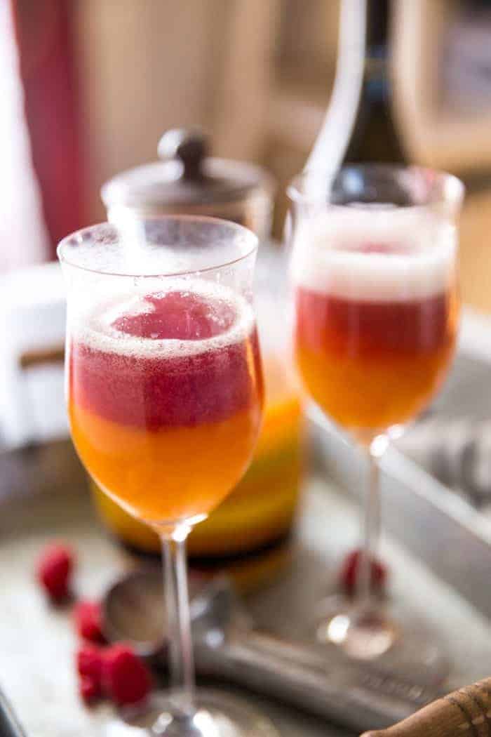 mango raspberry prosecco float