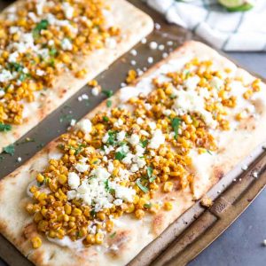Flatbread Pizza two on a baking sheet