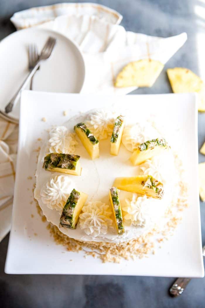 Pineapple cake top down view