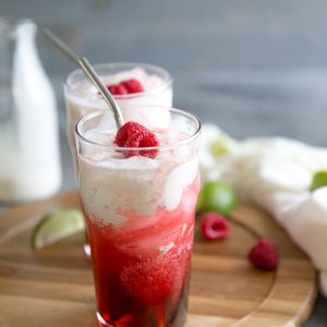 Italian soda with raspberries