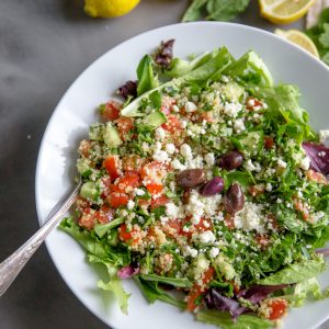 quinoa tabbouleh salad in a bowl