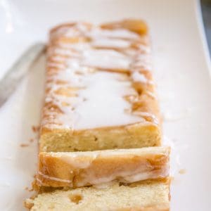 rum cake loaf two slices