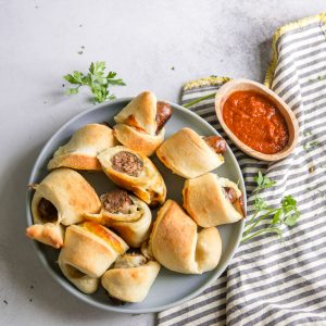 Pigs in a blanket with sausage