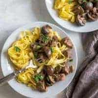 Crockpot Beef Tips with Noodles