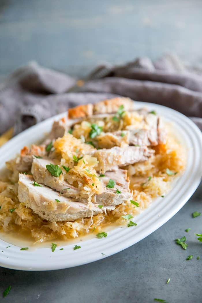 How To Make Pork and Sauerkraut (Slow Cooker) | LemonsforLulu.com