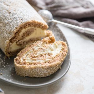 Spice cake roll one slice