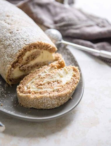 Spice cake roll one slice