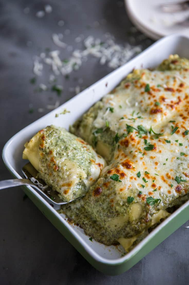 Turkey and Pesto Lasagna Rolls