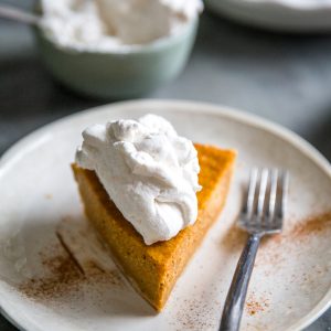 Homemade sweet potato pie one slice