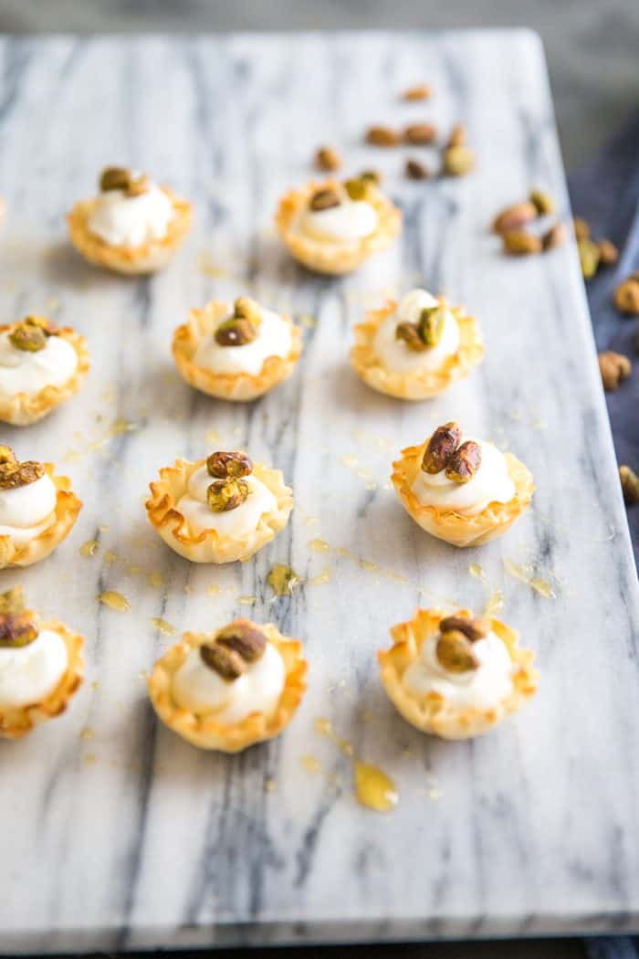 honey pistachio whipped goat cheese cups