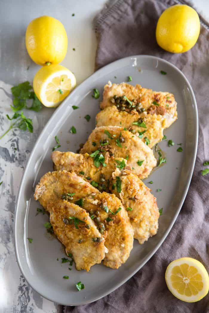 pork cutlets with lemon caper sauce