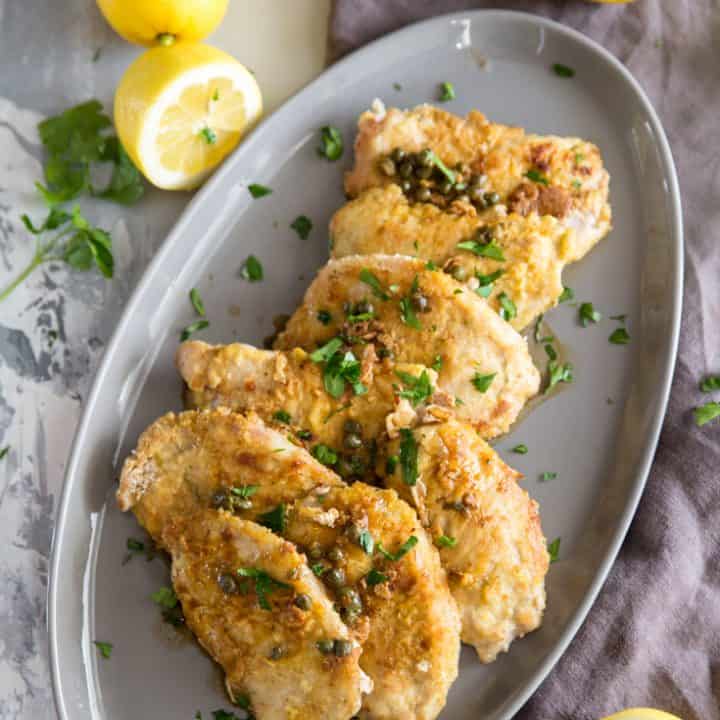 Pork Cutlets with Lemon Caper Sauce