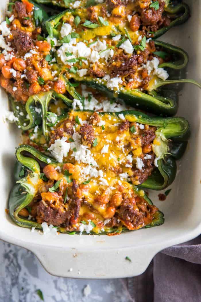 Taco Stuffed Poblano Peppers