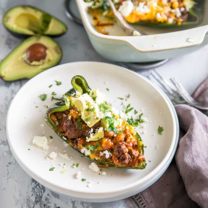 Taco Stuffed Poblano Peppers