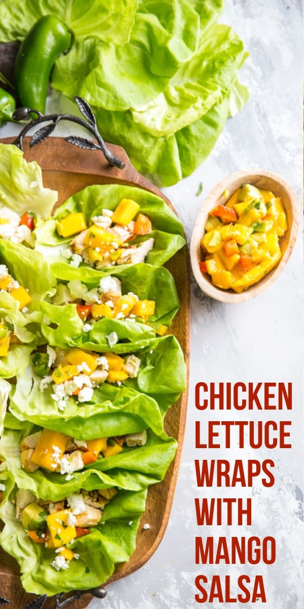 chicken lettuce wraps with mango salsa