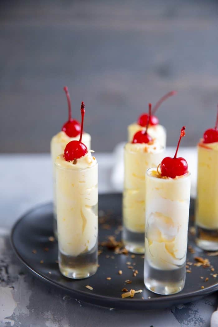 Pina Colada Pudding Shots
