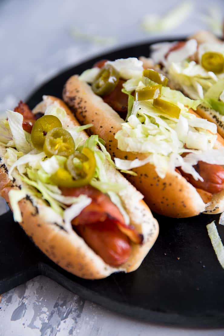 Bacon Wrapped Hot Dogs with Queso